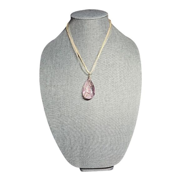Elegant Blush Pink Crystal Swirl Pendant Necklace - Picture 7 of 12